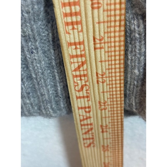 Alan Paine Shetland All Wool Cable Knit Sweater Grey Size 40 Mock Neck - Picture 4 of 9